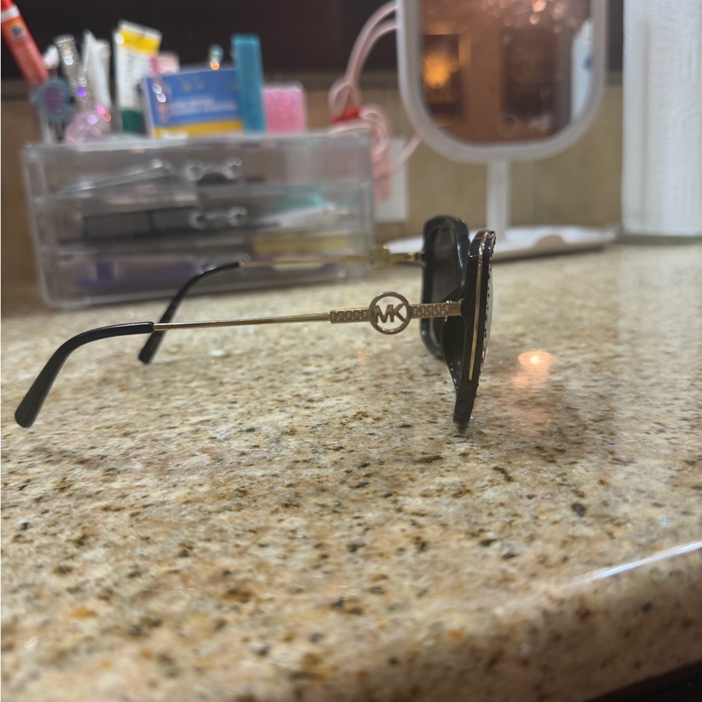 Michael Kors Black Frame Sunglasses with Gold Details - Picture 4 of 7